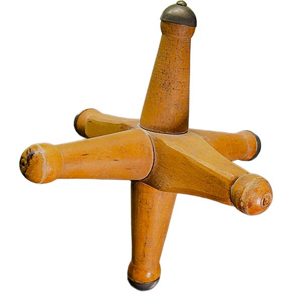 Vintage Mid-Century Modern Jack Decor 8" x 8" Natural Wood with Brass Accents - Picture 5 of 6